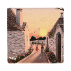 Dipinto Trulli Alberobello Souvenir in marmo SET-FAA072M10AG - fronte