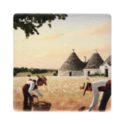 Dipinto Trulli Alberobello Souvenir in marmo SET-FAA067M10AG - fronte