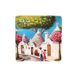 Souvenir trulli Alberobello pittorico in vetro SET-FAA058V05AM - fronte