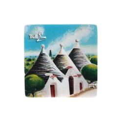 Souvenir trulli Alberobello pittorico in vetro SET-FAA061V05AM - fronte