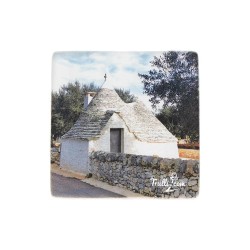 Souvenir Trulli di Alberobello calamita in vetro riciclato SET-FAA033V05AM - fronte