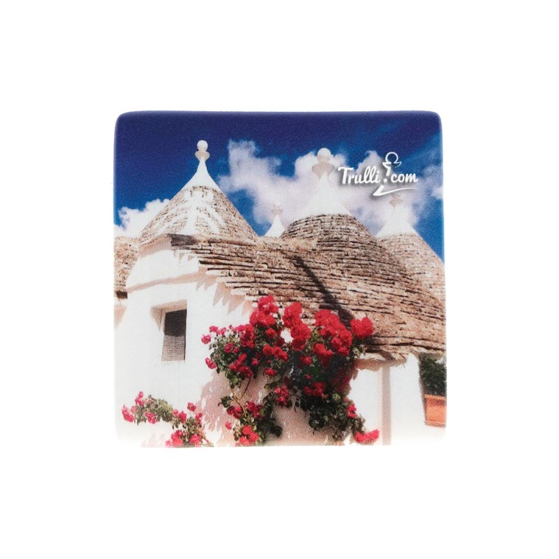 Souvenir Trulli di Alberobello Calamita in Vetro SET-FAA035V05AM - fronte